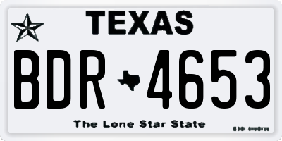 TX license plate BDR4653