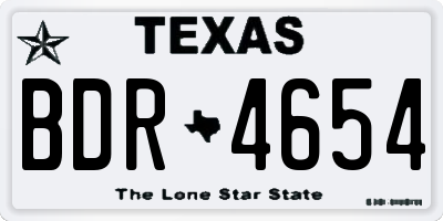 TX license plate BDR4654