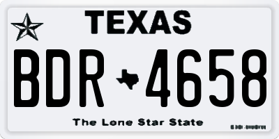 TX license plate BDR4658