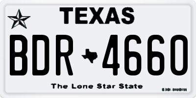 TX license plate BDR4660