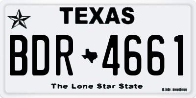 TX license plate BDR4661
