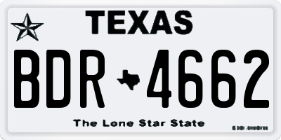 TX license plate BDR4662