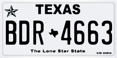 TX license plate BDR4663