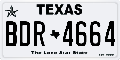TX license plate BDR4664