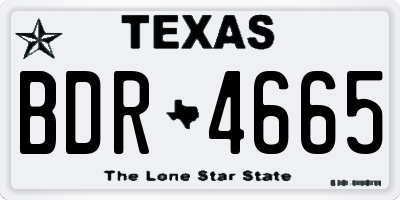 TX license plate BDR4665