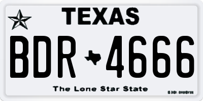 TX license plate BDR4666