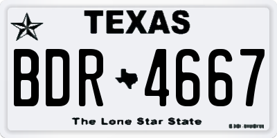 TX license plate BDR4667