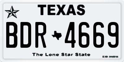 TX license plate BDR4669