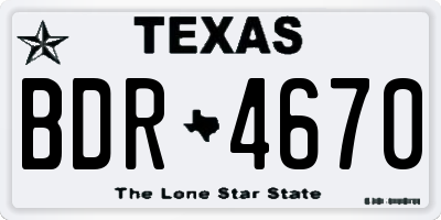 TX license plate BDR4670