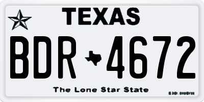 TX license plate BDR4672