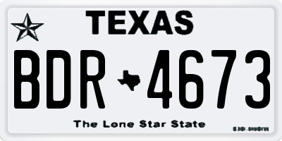 TX license plate BDR4673