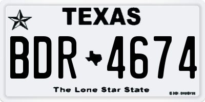 TX license plate BDR4674