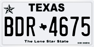 TX license plate BDR4675
