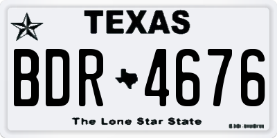 TX license plate BDR4676