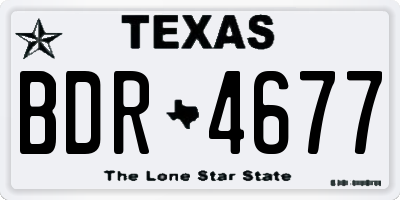 TX license plate BDR4677