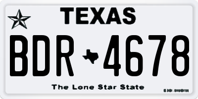 TX license plate BDR4678