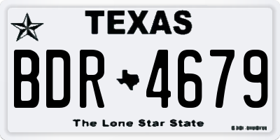 TX license plate BDR4679