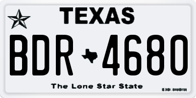 TX license plate BDR4680
