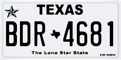 TX license plate BDR4681