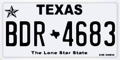 TX license plate BDR4683
