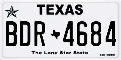 TX license plate BDR4684