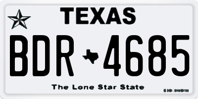 TX license plate BDR4685