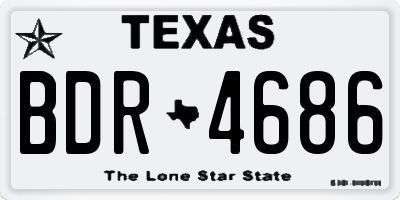 TX license plate BDR4686