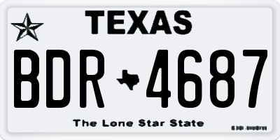 TX license plate BDR4687