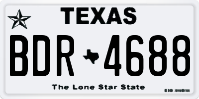 TX license plate BDR4688