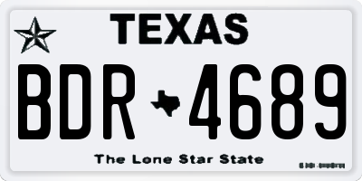 TX license plate BDR4689