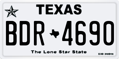 TX license plate BDR4690