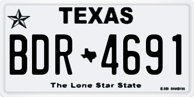 TX license plate BDR4691
