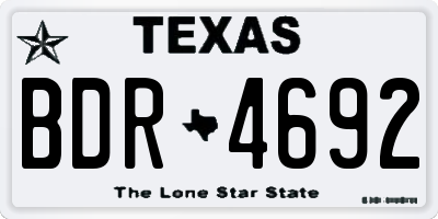 TX license plate BDR4692