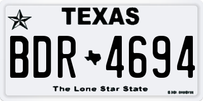 TX license plate BDR4694