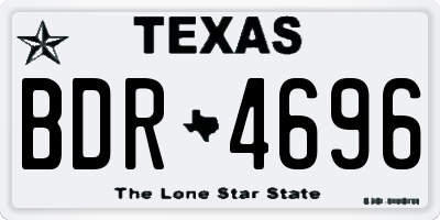 TX license plate BDR4696