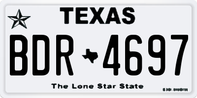 TX license plate BDR4697