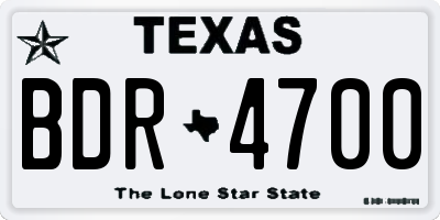 TX license plate BDR4700