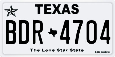 TX license plate BDR4704