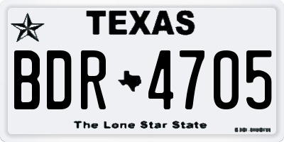 TX license plate BDR4705