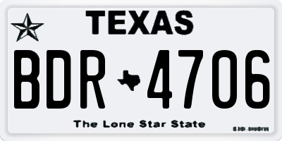 TX license plate BDR4706