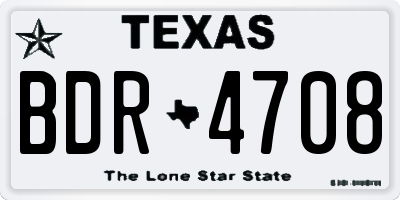 TX license plate BDR4708