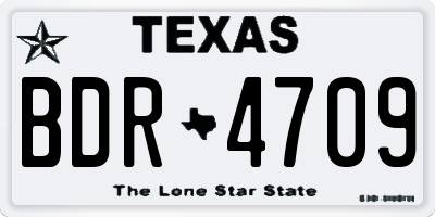 TX license plate BDR4709