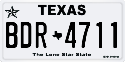 TX license plate BDR4711
