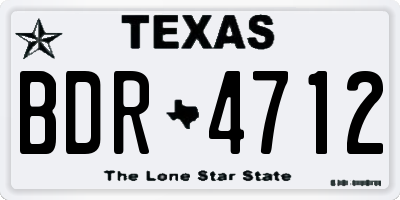 TX license plate BDR4712