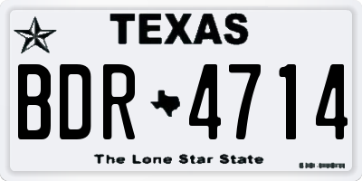 TX license plate BDR4714