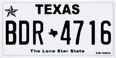 TX license plate BDR4716