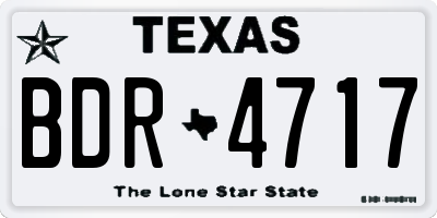 TX license plate BDR4717