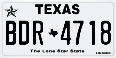TX license plate BDR4718