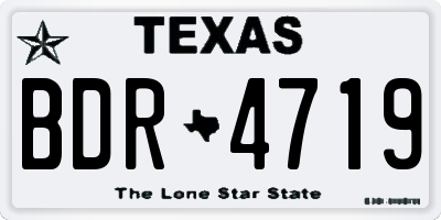TX license plate BDR4719