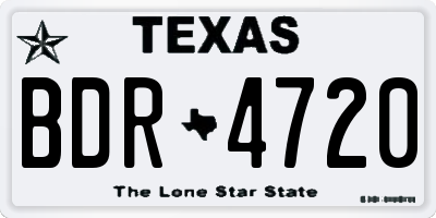 TX license plate BDR4720